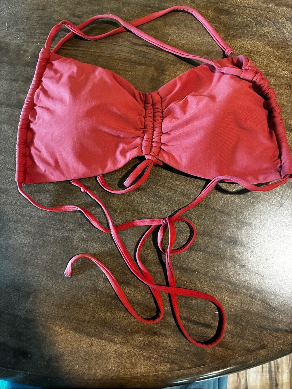 Red/Orange Tie-Back Bikini Top